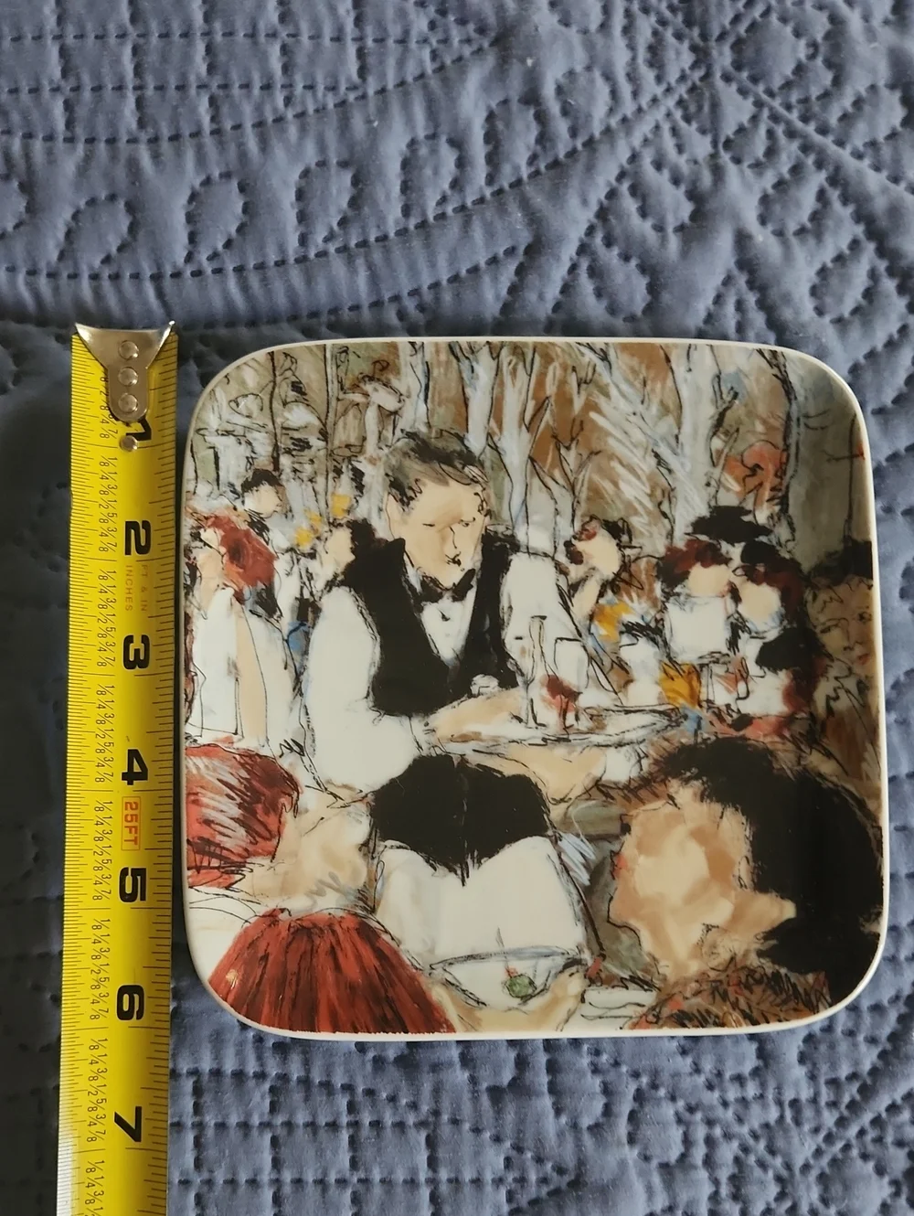 Set Of 4 Williams-Sonoma Garcon Porcelain Cocktail Plates Like New